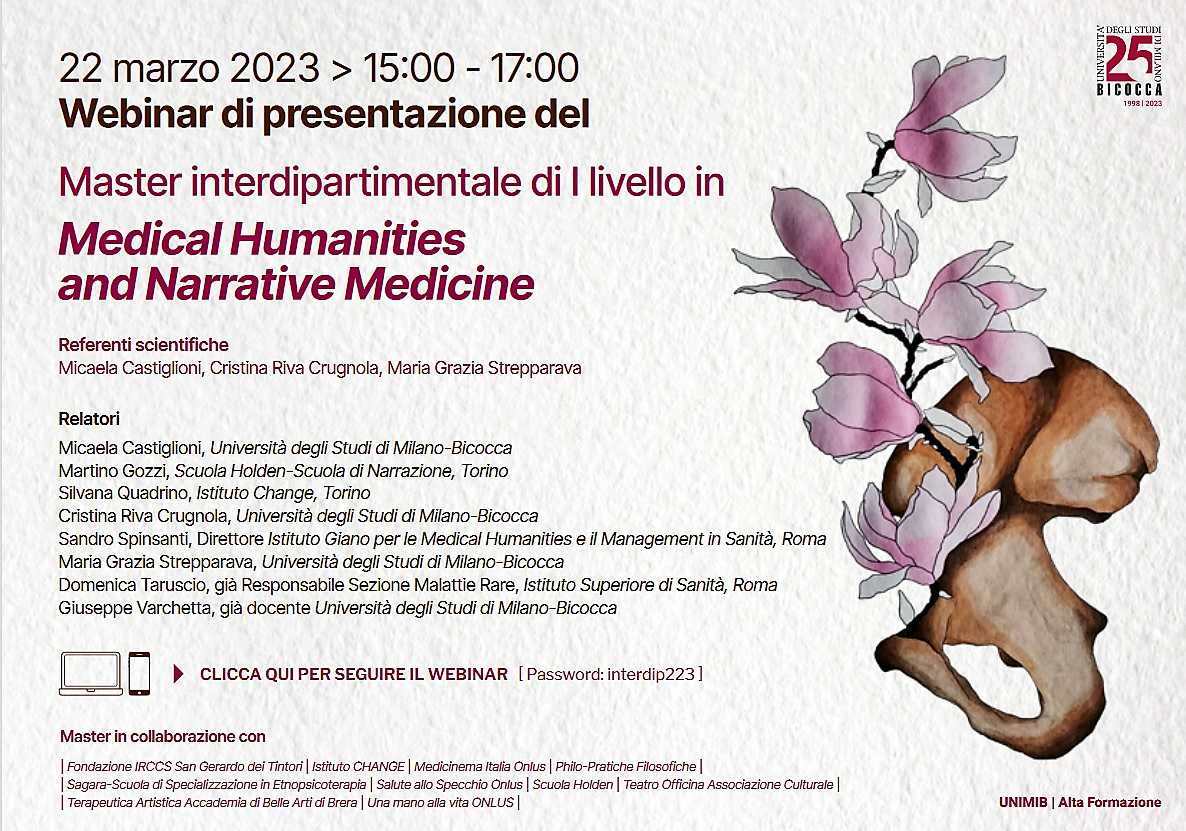 Master in Medical Humanities e arrazione medicinema Bicocca webinar